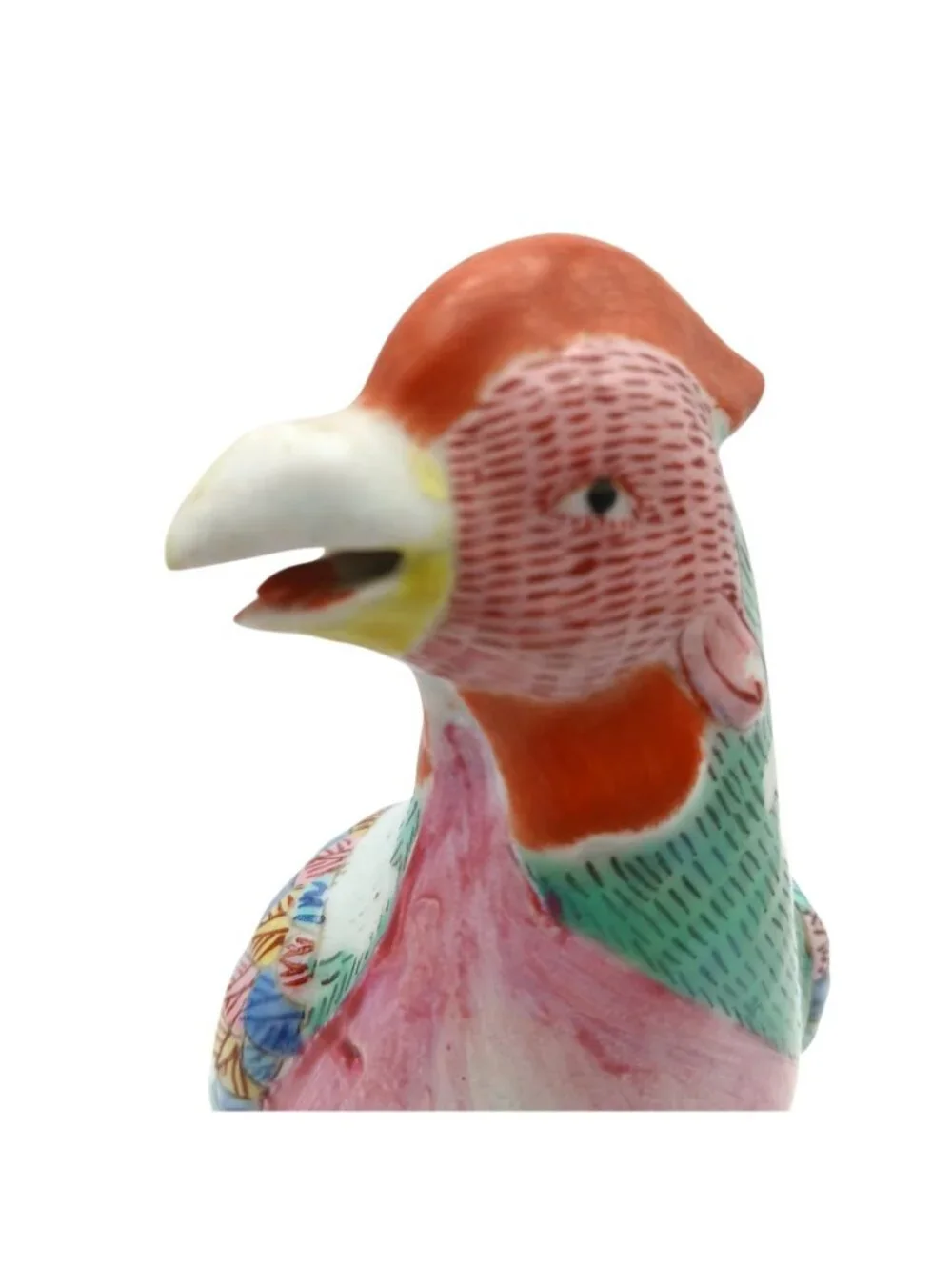 Antique Chinese Phoenix Bird Figurine Famille Rose Porcelain China Mark 8